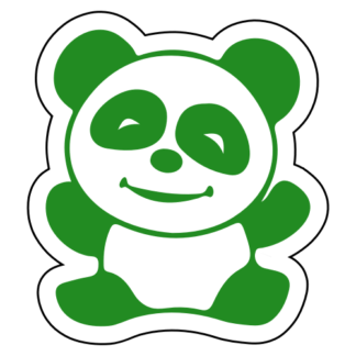 Happy Panda Sticker (Green)
